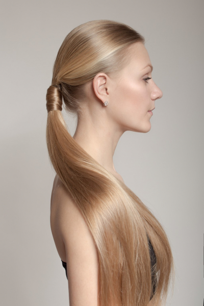 woman showing her beautiful hair